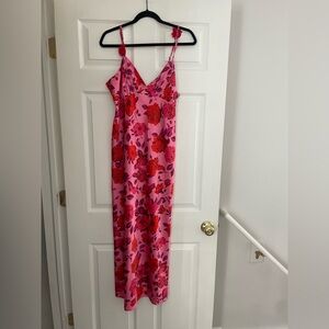 Crystal Doll Pink and Red Floral Dress